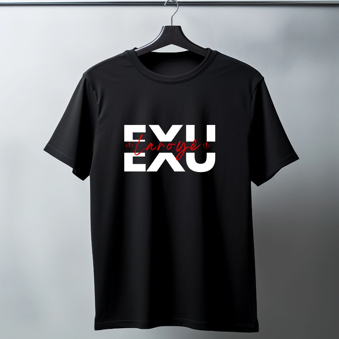 Camisa Preta 100% Algodão com Tema Exu
