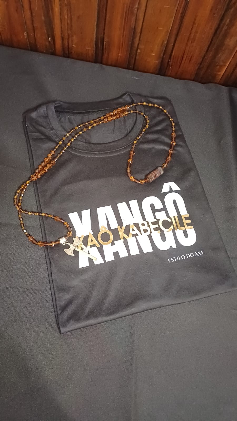 Camisa Preta 100% Algodão com Tema Xangô